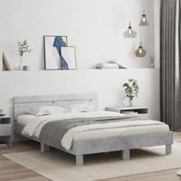 Bedframe met hoofdeinde en LED betongrijs 140x200 cm - thumbnail