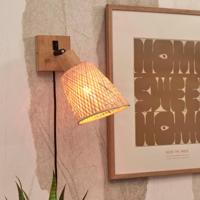 GOOD&MOJO Wandlamp 'Java' Bamboe, kleur Naturel/Zwart - thumbnail