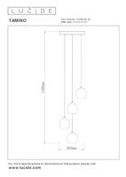 Lucide TAMINO - Hanglamp - Ø 36 cm - LED Dimb. - 4x5,2W 3000K - Zwart - thumbnail