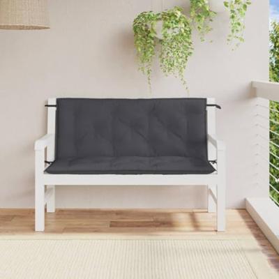 VidaXL Tuinbankkussens 2 st 120x50x7 cm stof gemêleerd antracietkleur VidaXL Tuinbankkussens 2 st 120x50x7 cm stof gemêleerd antracietkleur