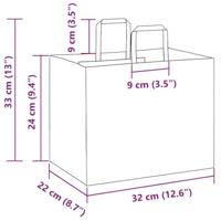 VidaXL Papieren zakken 250 st met hengsels 32x22x24 cm roze - thumbnail