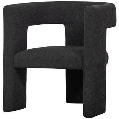 WOOOD Fauteuil 'Tiwa' Bouclé, kleur Donkergrijs
