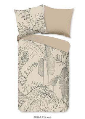 Good Morning Dekbedovertrek "bladeren" - Zand - (240x200/220 cm) - Katoen