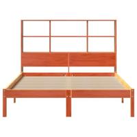 Bed met boekenkast zonder matras grenenhout wasbruin 120x200 cm - thumbnail