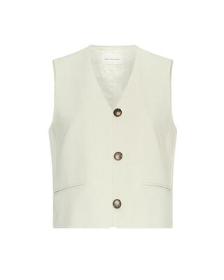 Msch Copenhagen Mschrosina Michelle Short Waistcoat 19551 T-shirt Korte Mouw Fog Mel