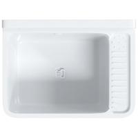 VidaXL Wasbak wandgemonteerd 50x35x24 cm hars wit - thumbnail