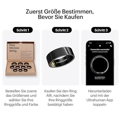 ULTRAHUMAN Ring Air - Advanced Sleep-Tracking Wearable, HRV, hartslag- en temperatuurbewaking, track workout, beweging & herstel, waterbestendig tot 100 m
