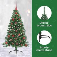 VidaXL Kunstmatig voorverlicht kerstboom met 150 led groen 120 cm pvc - thumbnail