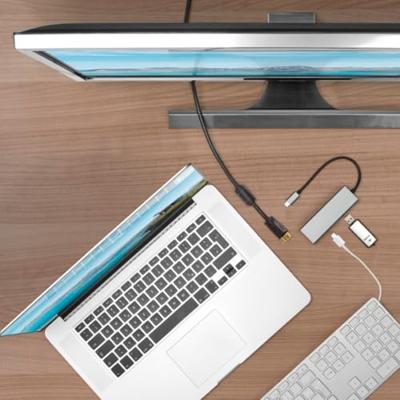 Hama USB-C-multiport-adapter, 4-poorts, 2x USB-A, USB-C, HDMI USB Hub Grijs - thumbnail