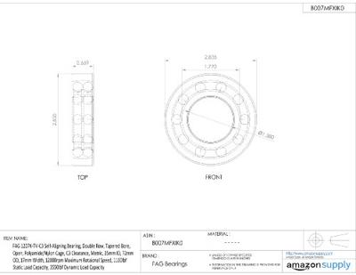 FAG 1207-K-TVH-C3 Pendelkogellager Boordiameter 35 mm Buitendiameter 72 mm Toerental (max.) 12000 omw/min