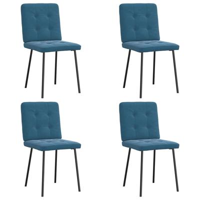 Eetkamerstoelen 6 st fluweel blauw