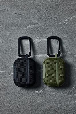 Urban Armor Gear Metropolis Case voor Apple AirPods (3e generatie 2021) Case [Draadloos opladen/Magnetische opladen compatibel/Status LED zichtbaar, afneembare karabijnhaak ] olijf