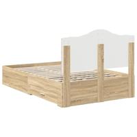 Bedframe met hoofdeinde Sonoma Eiken 120 x 200 cm Bewerkt hout - thumbnail
