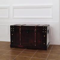 Schatkist vintage stijl 66x38x40 cm hout - thumbnail