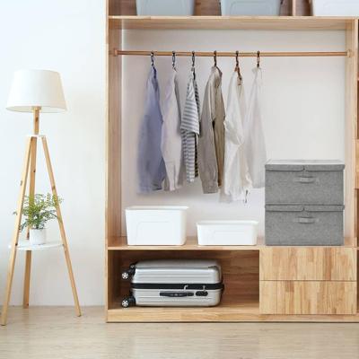 Opbergboxen 2 st 50x30x25 cm stof grijs Opbergboxen 2 st 50x30x25 cm stof grijs