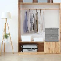 Opbergboxen 2 st 50x30x25 cm stof grijs - thumbnail