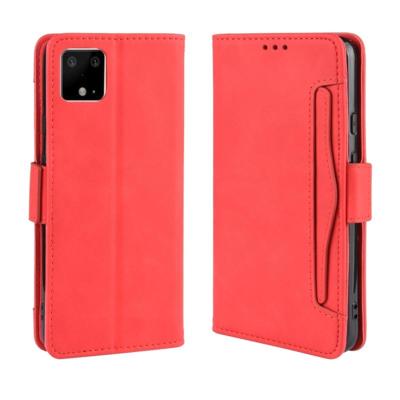 Voor Google pixel 4 portemonnee stijl huid voelen kalf patroon lederen draagtas met aparte kaartsleuf (rood)