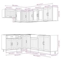 11-delige Keukenkastenset Lucca bewerkt hout wit - thumbnail