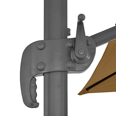 VidaXL Zwevende parasol met aluminium paal 400x300 cm taupe