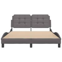 Bedframe met LED-verlichting kunstleer grijs 140x200 cm - thumbnail