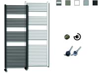 Elektrische Design Radiator Sanicare Plug & Play 172x45 cm Inox Look 920 Watt Met Zwarte Thermostaat Links Sanicare - thumbnail