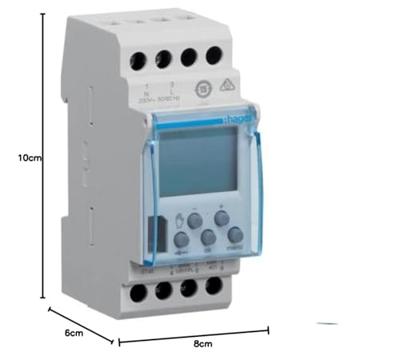 Hager DIN-rail schakelklok Digitaal Hager DIN-rail schakelklok Digitaal