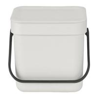 Brabantia Sort & Go afvalemmer 3 liter light grey - thumbnail