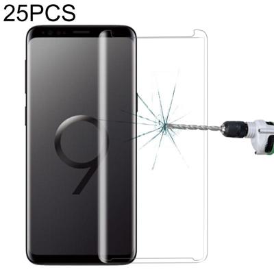 25 stuks voor Galaxy S9 9H oppervlakte hardheid 3D gebogen rand anti-kras niet-full screen HD gehard glas screen protector (transparant)