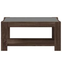 Salontafel met LED 93x53x45 cm bewerkt hout bruin eikenkleur - thumbnail