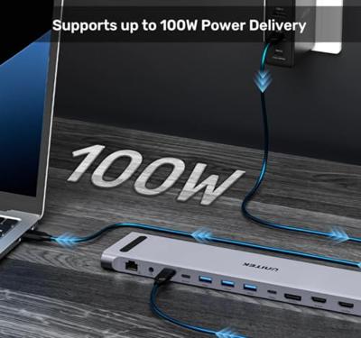 UNITEK KVM 4K, USBC, HDMI DOCKINGSTATION MET STANDAARD