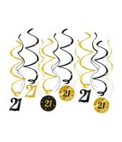 Classy Party Swirls 21 Jaar (12st) - thumbnail