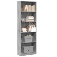Boekenkast 60x24x176 cm bewerkt hout grijs sonoma eikenkleurig - thumbnail