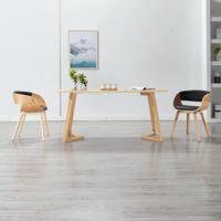 Eetkamerstoelen 2 st gebogen hout en kunstleer - thumbnail