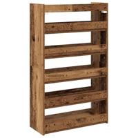 VidaXL Schoenenrek 60x25x100 cm bewerkt hout oud houtkleurig - thumbnail