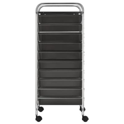 VidaXL Opbergtrolley met 15 lades mobiel xxl kunststof zwart VidaXL Opbergtrolley met 15 lades mobiel xxl kunststof zwart