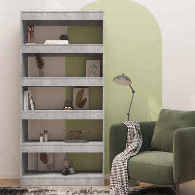 Boekenkast/kamerscherm 80x30x166 cm bewerkt hout betongrijs