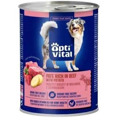 OPTIVITAL Pork pâté, rich in beef and potatoes - natvoer voor honden - 400g