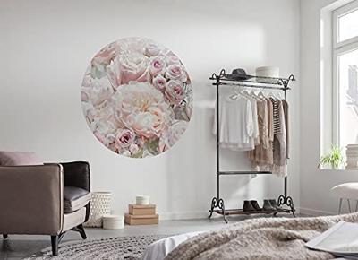 Komar Le Jardin; Komar Dots Behangcirkel Pink and Cream Roses - D1-072