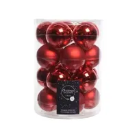 Decoris kerstballen Glas 20st Kerstrood 6cm - thumbnail