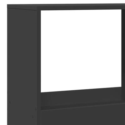 Boekenkast 100x33x175 cm bewerkt hout zwart