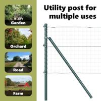 VidaXL Afrasteringspaal 13 pcs groen staal - thumbnail