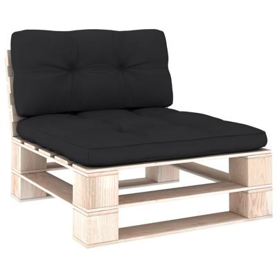 vidaXL Bankkussens pallet 2 st zwart