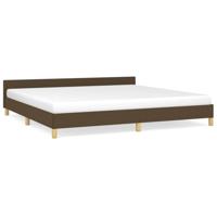 Bedframe zonder matras stof donkerbruin 200x200 cm - thumbnail