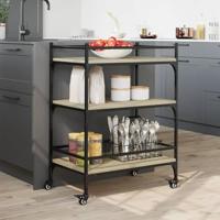 Keukentrolley 65x40x86,5 cm bewerkt hout sonoma eikenkleurig - thumbnail