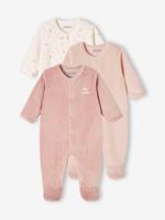 Set van 3 fluwelen slaappakjes met opening voor rozenhout - thumbnail