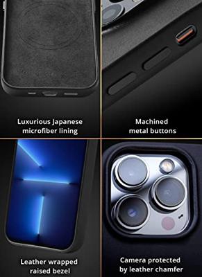 Mujjo Leather Case met MagSafe iPhone 14 / 15 Plus zwart