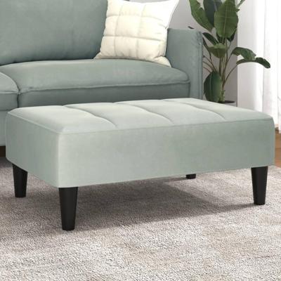 Voetenbank 77x55x31 cm fluweel lichtgrijs Voetenbank 77x55x31 cm fluweel lichtgrijs