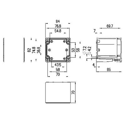Spelsberg TG PC 88-9-o Installatiebehuizing 84 x 82 x 85 Polycarbonaat Grijs-wit (RAL 7035) 1 stuk(s)