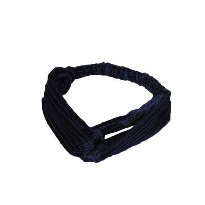 2 PCS Fashion Velvet Wide Cross Knot Headbands Women Elastic Hair Bands(Blue)