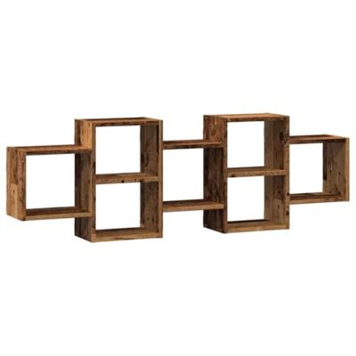 Wandschap 129x18x42 cm bewerkt hout oud houtkleurig